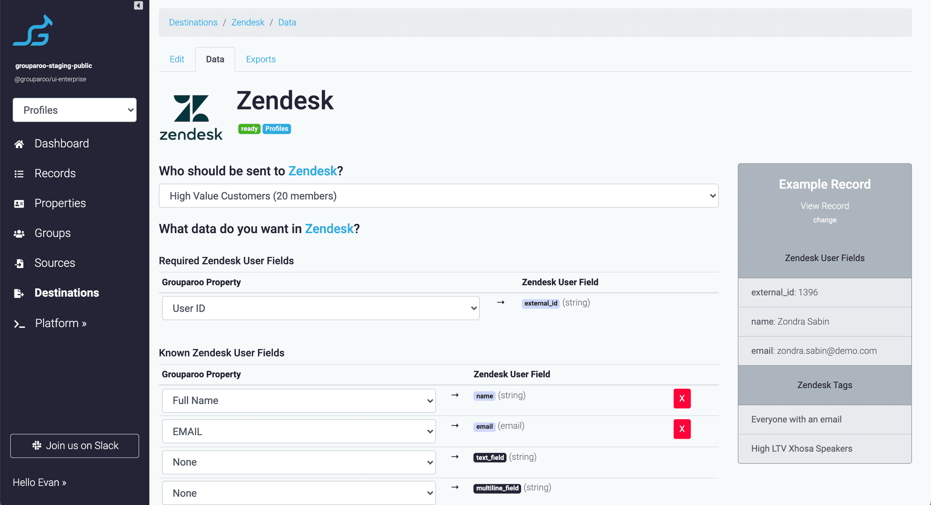 Map data to product database